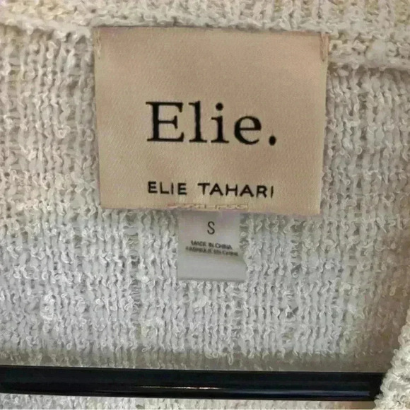 Elie Tahari Cream Pearl Button Long Knit Cardigan Sweater S - Picture 4 of 7